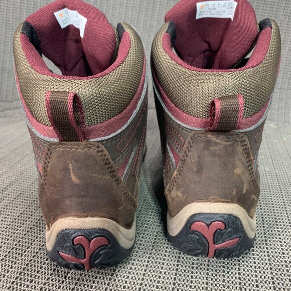 Timberland Norwood Womens Size 9.5M Brown/Red Mid Waterproof Hiking Boots - Picture 4 of 10